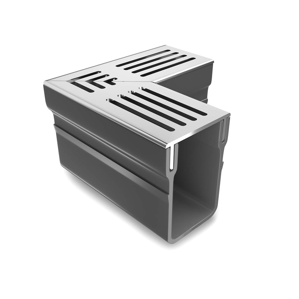 Alusthetic Threshold Channel Drain Corner with Aluminium Grating