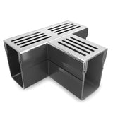 Alusthetic Threshold Channel Drain T-Section with Aluminium Grating