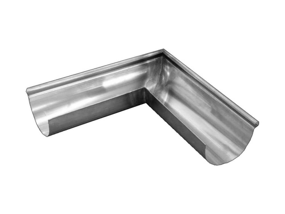 Zinc Gutta 125mm Half Round Natural Zinc Corner