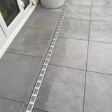 Alusthetic Threshold Channel Drain with Aluminium Grating - 1000mm - Trusted Building Supplies