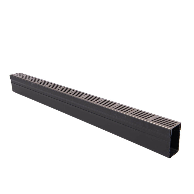 Alusthetic Threshold Channel Drain with Stainless Steel Grating - 1000mm - Trusted Building Supplies