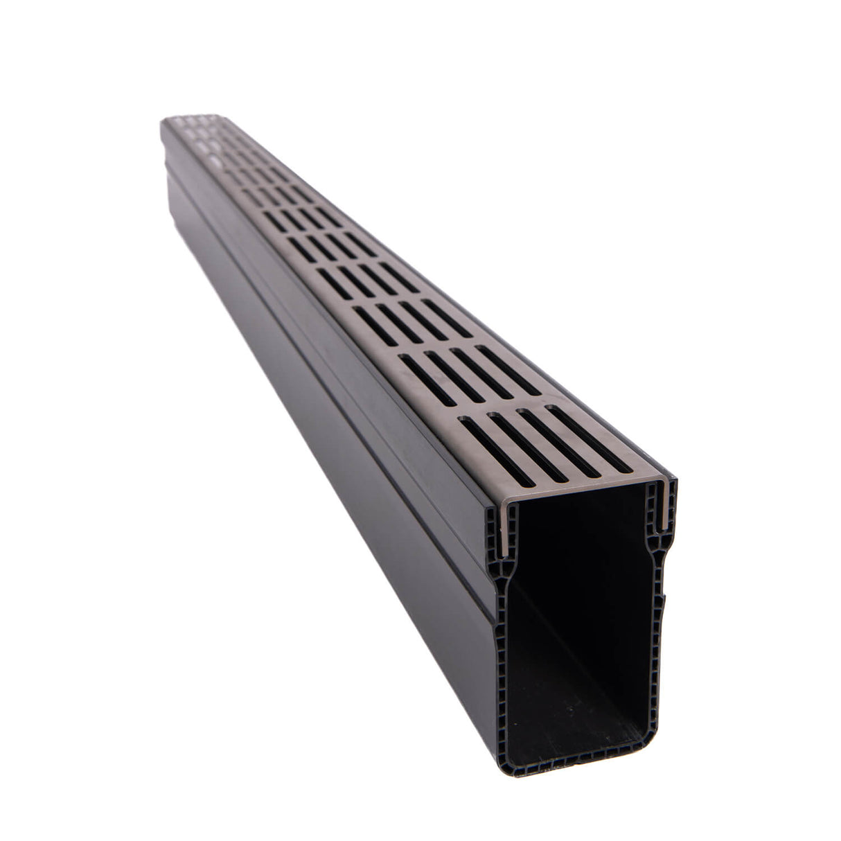 Alusthetic Threshold Channel Drain with Stainless Steel Grating - 1000mm - Trusted Building Supplies