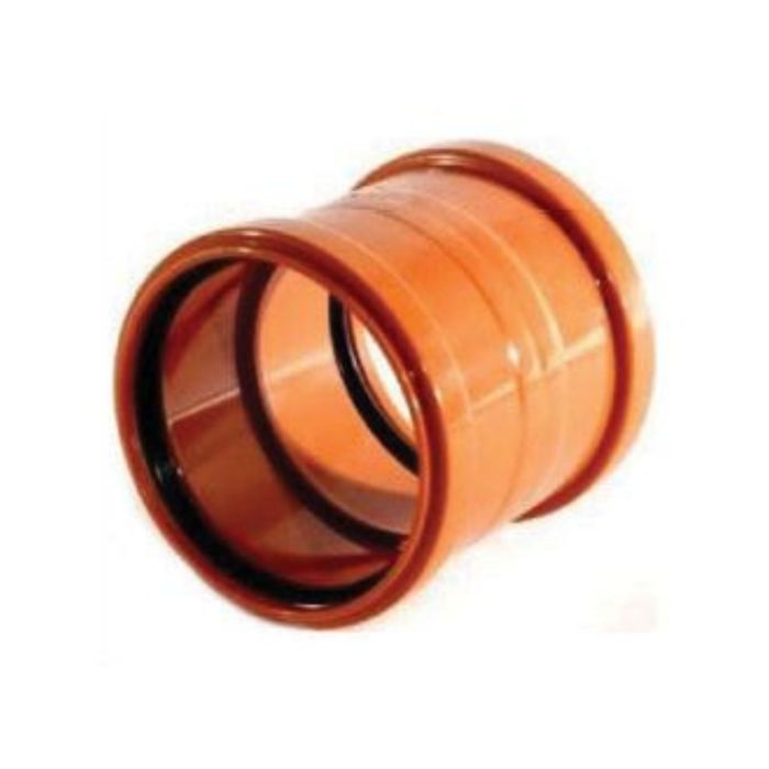 Aquaflow 110mm Underground Drainage Double Socket Coupler - Trusted Building Supplies