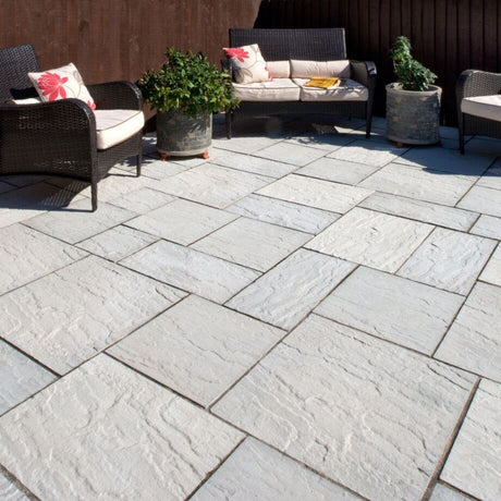 Bowland Stone Windsor Riven Grey Concrete Paving Slabs - Trusted Building Supplies