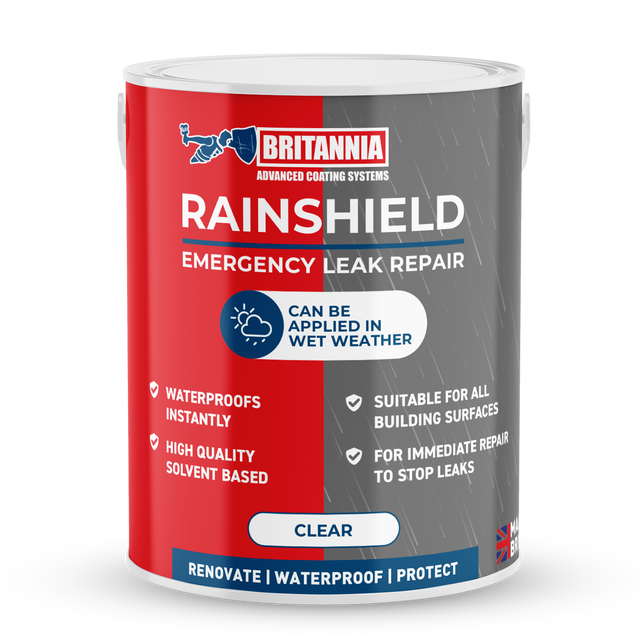Britannia Paints Rainshield clear emergency roof leak repair coating, 5 litre