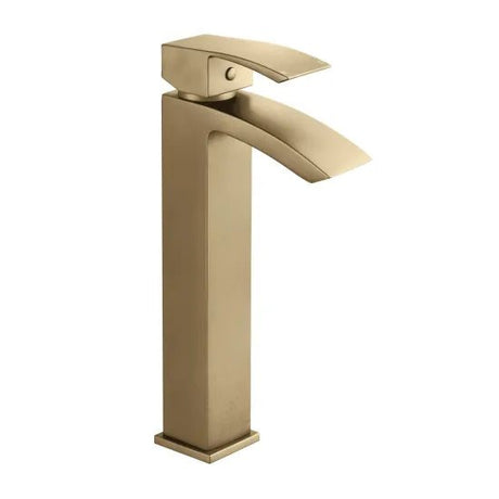 Cascade Brushed Brass Tall Mono Basin Mixer Tap - Trusted Building Supplies
