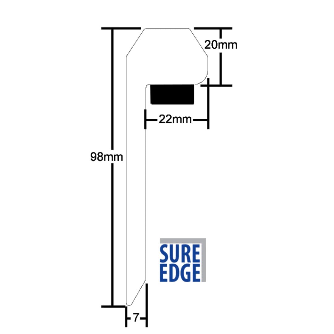ClassicBond EPDM Sure Edge Kerb Roof Trim - 2m - Trusted Building Supplies