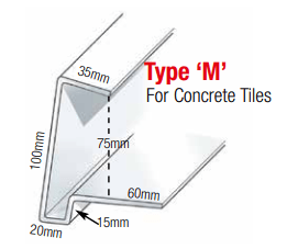 Continuous Dry Verge M Type for Thin Leading Edge Concrete Tiles - 5m - Trusted Building Supplies