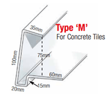 Continuous Dry Verge M Type for Thin Leading Edge Concrete Tiles - 5m - Trusted Building Supplies