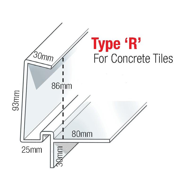 Continuous Dry Verge R Type for Concrete Tiles - 5m - Trusted Building Supplies