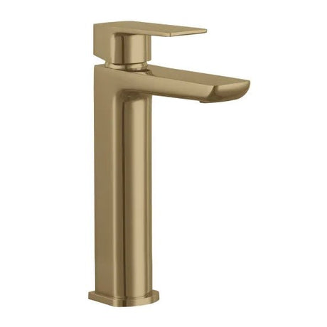 Contour Brushed Brass Tall Mono Basin Mixer Tap - Trusted Building Supplies