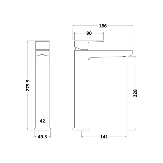 Contour Chrome Tall Mono Basin Mixer Tap - Trusted Building Supplies