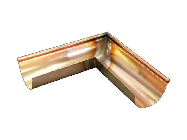 Coppa Gutta 125mm Half Round Copper Corner - Trusted Building Supplies