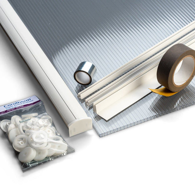 Corortherm Polycarbonate Canopy Roof Kit - 4m x 6m - Trusted Building Supplies