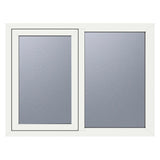 Crystal uPVC White Left Hung Obscure Double Glazed Fixed Light Window - Trusted Building Supplies