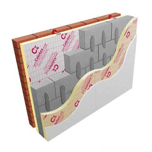 Celotex 75mm Cavity Wall Insulation Board 1200mm x 450mm - Pack of 8 - CW4075