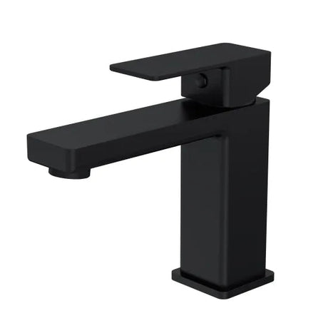 Edge Matt Black Mono Basin Mixer Tap with Push Button Waste - Trusted Building Supplies