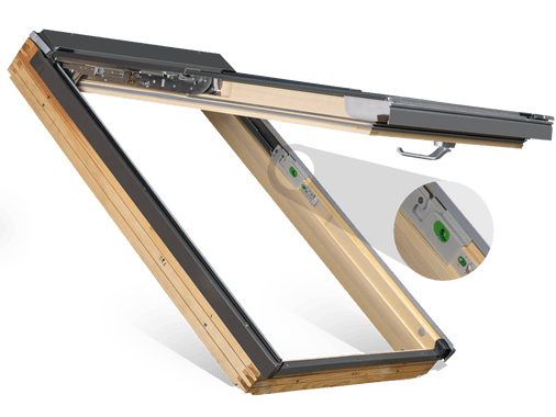 FAKRO FPP - V P2 Natural Pine Double Glazed Dual Top Hung Roof Window - Trusted Building Supplies