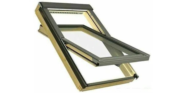 FAKRO FTP - V P5 Natural Pine Triple Glazed Centre Pivot Roof Window - Trusted Building Supplies