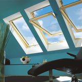 FAKRO FTP - V P5 Natural Pine Triple Glazed Centre Pivot Roof Window - Trusted Building Supplies