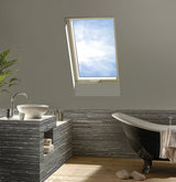 FAKRO FTU - V P5 White PU Coated Triple Glazed Centre Pivot Roof Window - Trusted Building Supplies