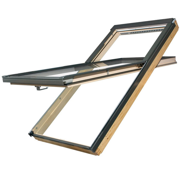 FAKRO FYP - V P5 Natural Pine Triple Glazed proSky High Pivot Roof Window - Trusted Building Supplies