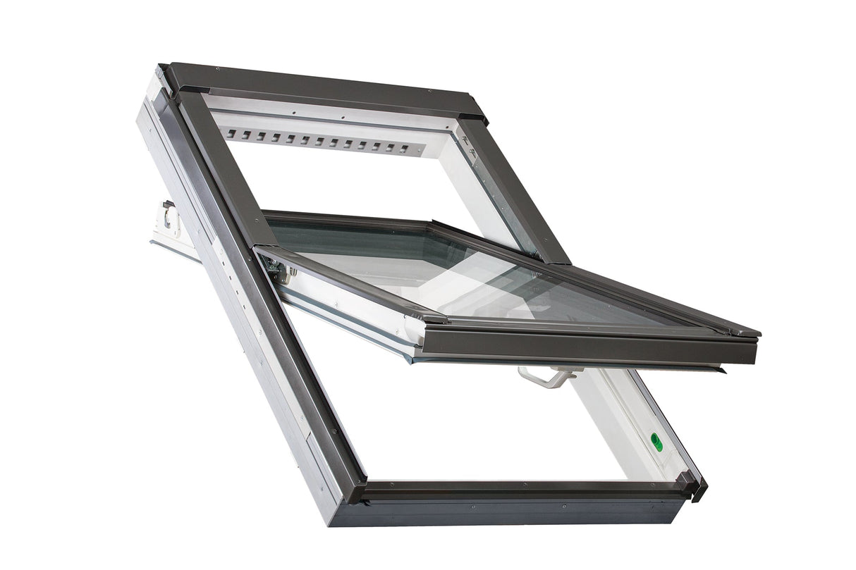 FAKRO PPP - V P2 White PVC Double Glazed Dual Top Hung Roof Window - Trusted Building Supplies