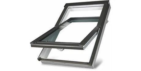 FAKRO PTP - V P2 White PVC Double Glazed Centre Pivot Roof Window - Trusted Building Supplies
