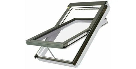 FAKRO PTP - V Z - Wave P5 White PVC Electric Triple Glazed Centre Pivot Roof Window - Trusted Building Supplies