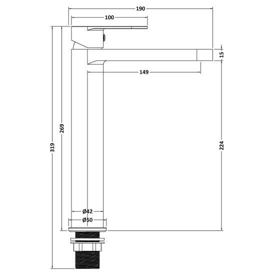 Flow Chrome High - Rise Mono Basin Mixer Tap - Trusted Building Supplies