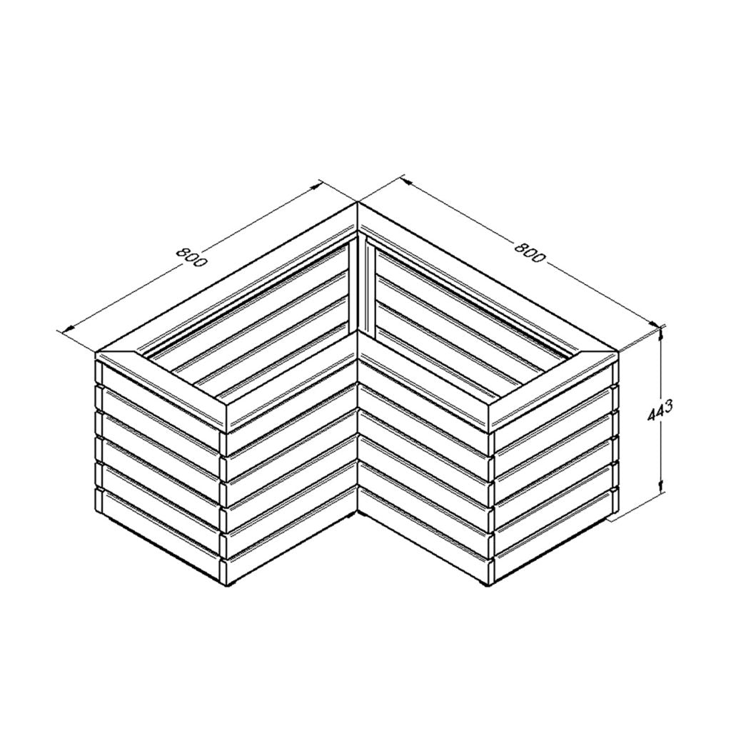 Forest Garden Linear Corner Planter - Trusted Building Supplies