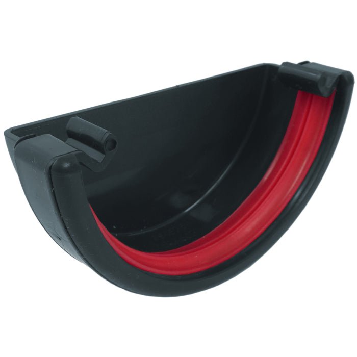 Freeflow 112mm Half Round Plastic Guttering External Stopend - Trusted Building Supplies