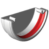 Freeflow 112mm Half Round Plastic Guttering External Stopend - Trusted Building Supplies