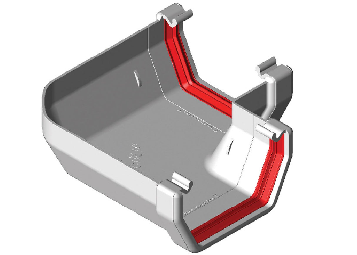 Freeflow 114mm Square Plastic Guttering Angle - Trusted Building Supplies