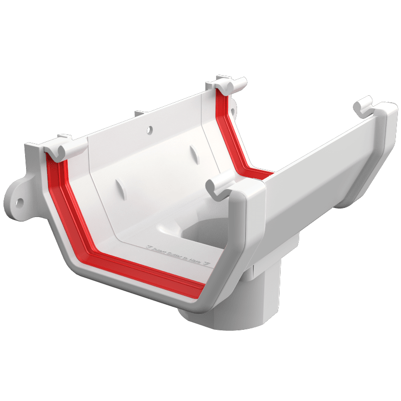 Freeflow 114mm Square Plastic Guttering Running Outlet - Trusted Building Supplies