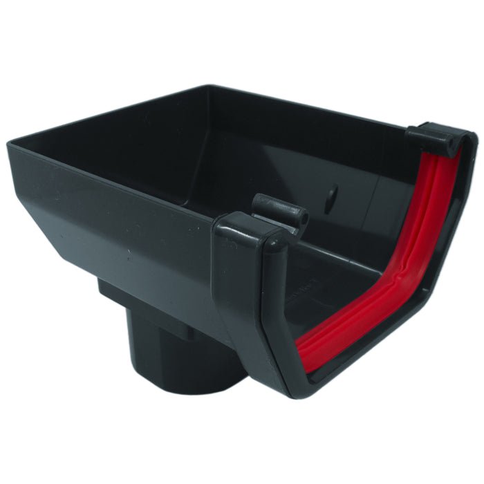 Freeflow 114mm Square Plastic Guttering Stopend Outlet - Trusted Building Supplies