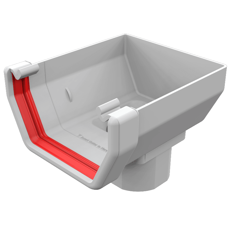 Freeflow 114mm Square Plastic Guttering Stopend Outlet - Trusted Building Supplies