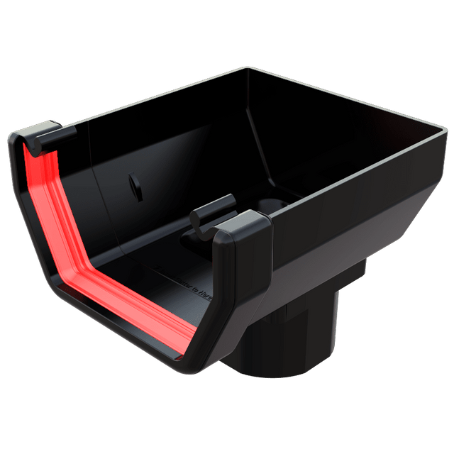 Freeflow 114mm Square Plastic Guttering Stopend Outlet - Trusted Building Supplies