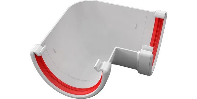 Freeflow 116mm Deep Half Round Plastic Guttering Angle - Trusted Building Supplies