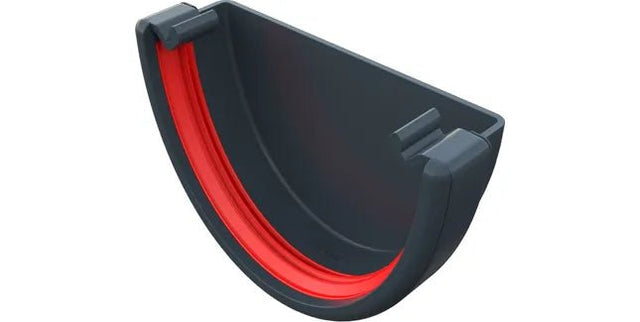 Freeflow 116mm Deep Half Round Plastic Guttering External Stopend - Trusted Building Supplies