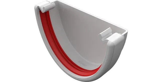 Freeflow 116mm Deep Half Round Plastic Guttering External Stopend - Trusted Building Supplies