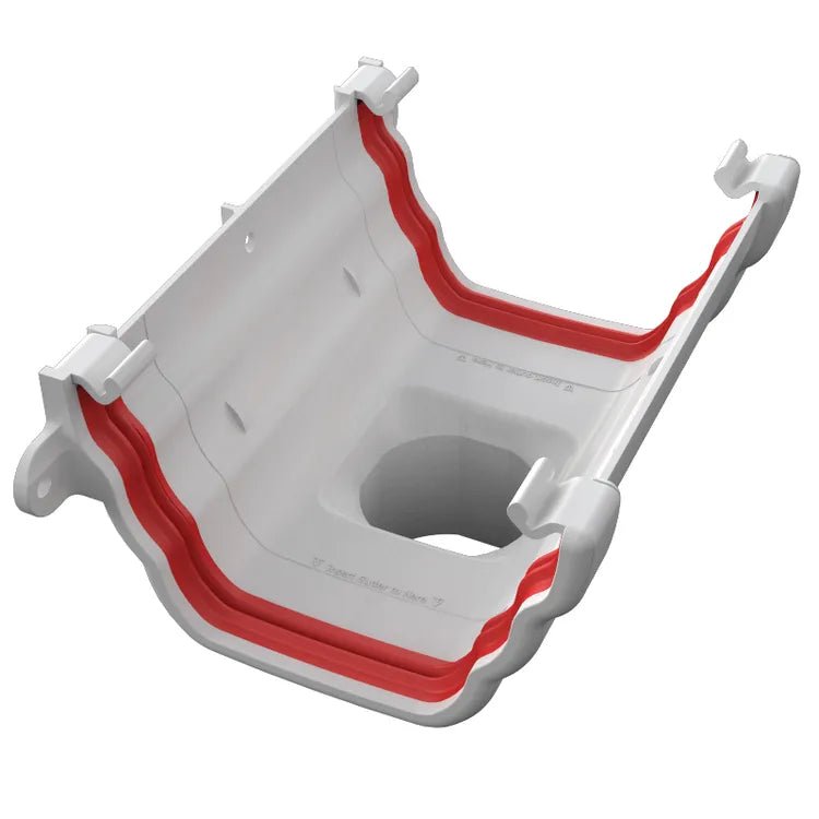 Freeflow 135mm Ogee Plastic Guttering Running Outlet - Trusted Building Supplies