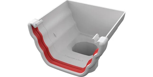 Freeflow 135mm Ogee Plastic Guttering Stopend Outlet - Trusted Building Supplies