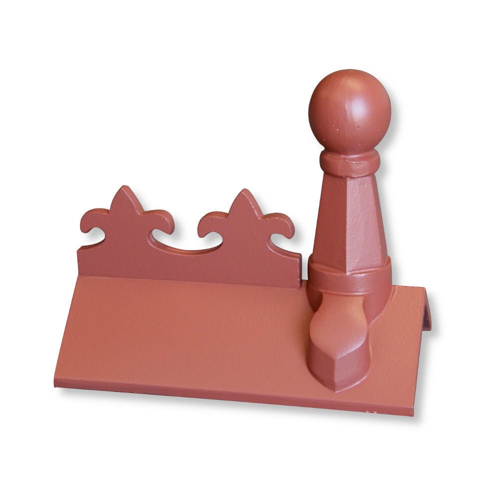 GRC 450mm Pawn Ball Fleur - de - lys Angle Ridge Finial - Trusted Building Supplies