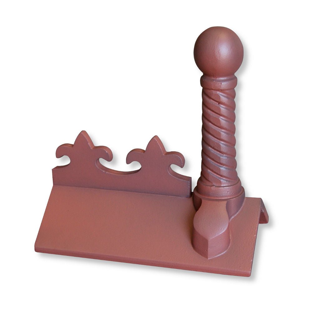 GRC 450mm Spiral Ball Fleur - de - lys Angle Ridge Finial - Trusted Building Supplies