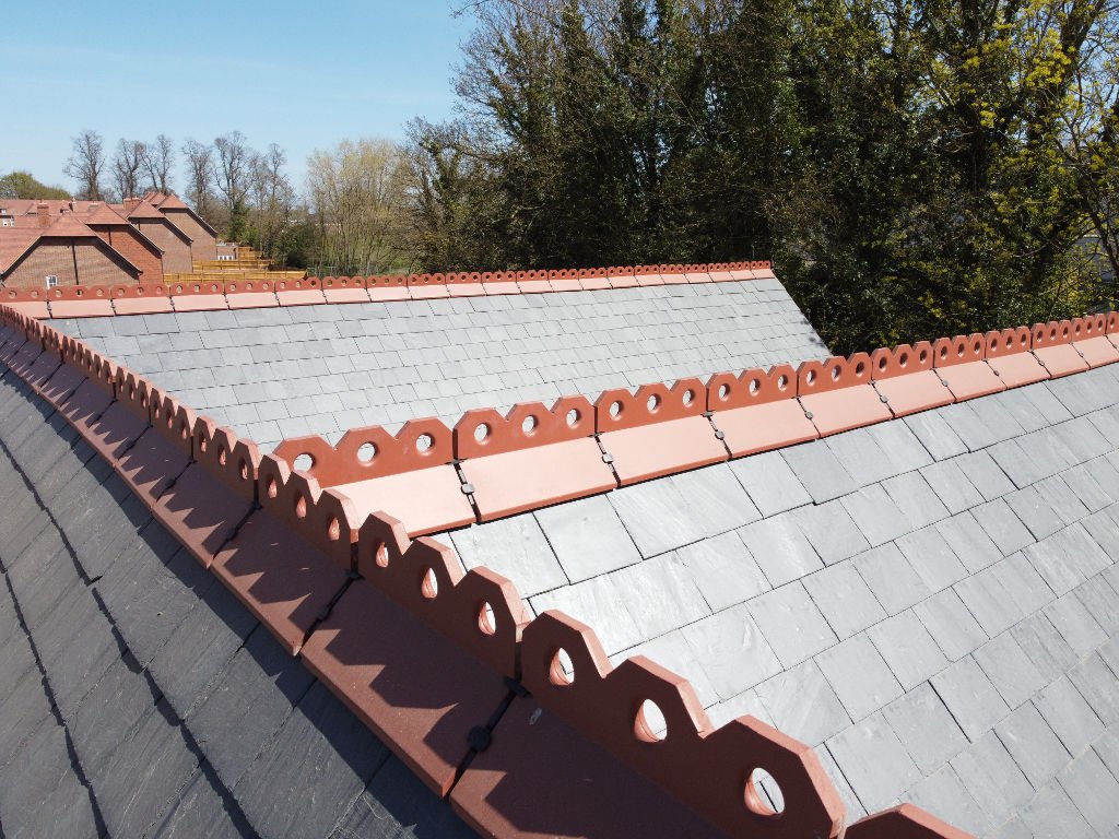 GRC 450mm Three Hole Crested Angle Ridge Tile - Trusted Building Supplies