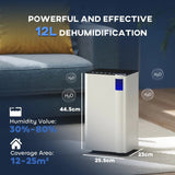 HOMCOM 12L Dehumidifier with Drain Hose and 2L Tank - Trusted Building Supplies