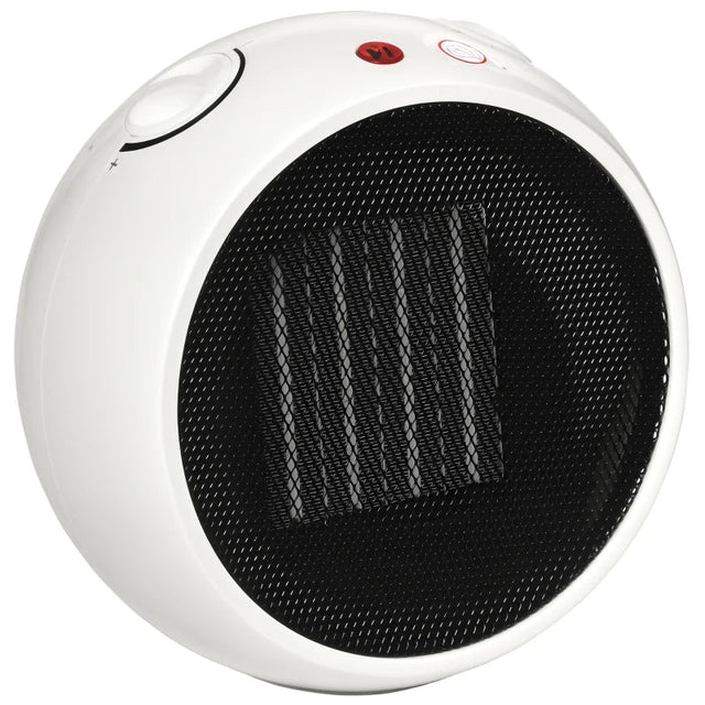 HOMCOM 1500W Portable Ceramic Desk Heater - White - Trusted Building Supplies