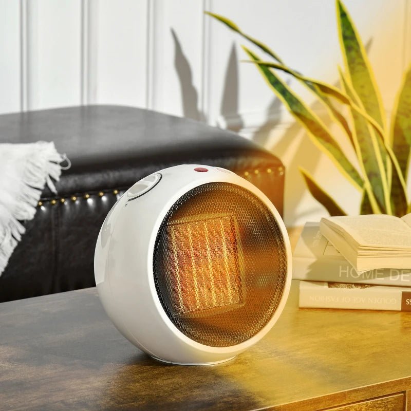 HOMCOM 1500W Portable Ceramic Desk Heater - White - Trusted Building Supplies