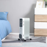 HOMCOM 1500W Portable Oil Filled Radiator - 7 Fin - Trusted Building Supplies